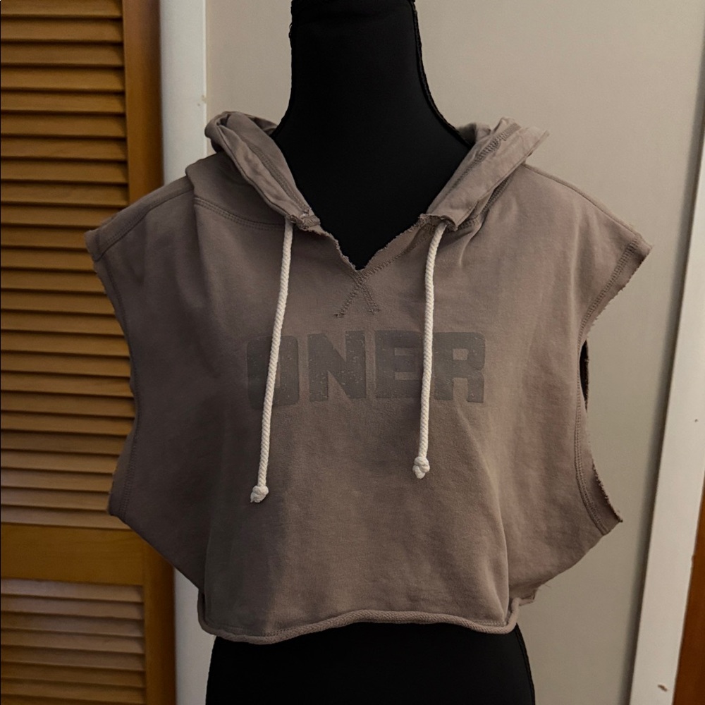 Oner Active Brown Sleeveless Hoodie